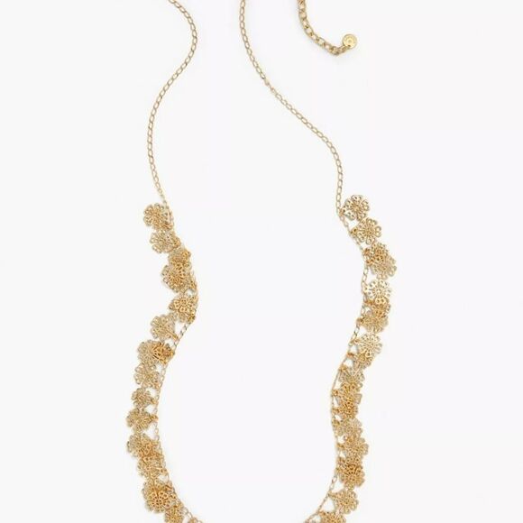 TALBOTS FILIGREE PETALS LAYERING GOLD NECKLACE NWT NOS - Picture 4 of 4